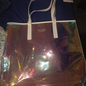 Kate Spade Iridescent and White Tote